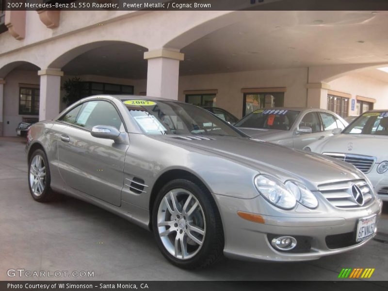 Pewter Metallic / Cognac Brown 2007 Mercedes-Benz SL 550 Roadster