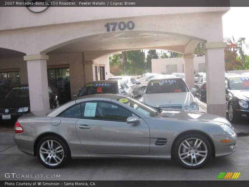 Pewter Metallic / Cognac Brown 2007 Mercedes-Benz SL 550 Roadster