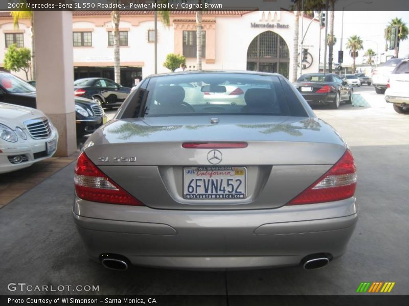 Pewter Metallic / Cognac Brown 2007 Mercedes-Benz SL 550 Roadster