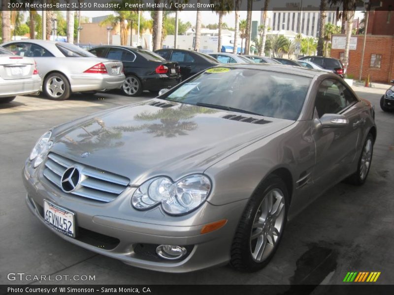 Pewter Metallic / Cognac Brown 2007 Mercedes-Benz SL 550 Roadster