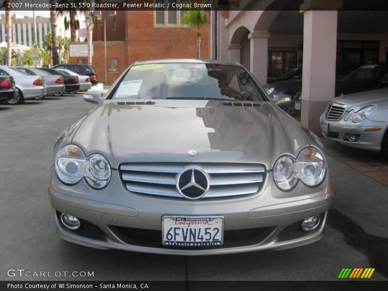 Pewter Metallic / Cognac Brown 2007 Mercedes-Benz SL 550 Roadster