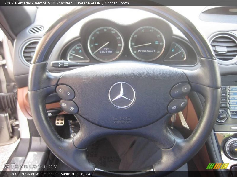 Pewter Metallic / Cognac Brown 2007 Mercedes-Benz SL 550 Roadster