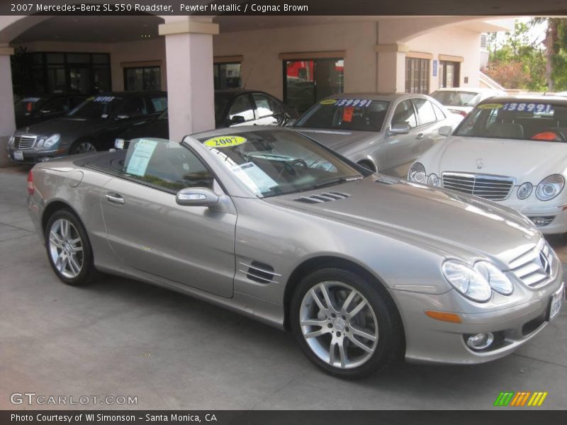 Pewter Metallic / Cognac Brown 2007 Mercedes-Benz SL 550 Roadster