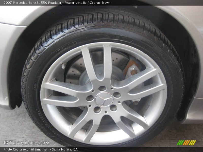 Pewter Metallic / Cognac Brown 2007 Mercedes-Benz SL 550 Roadster