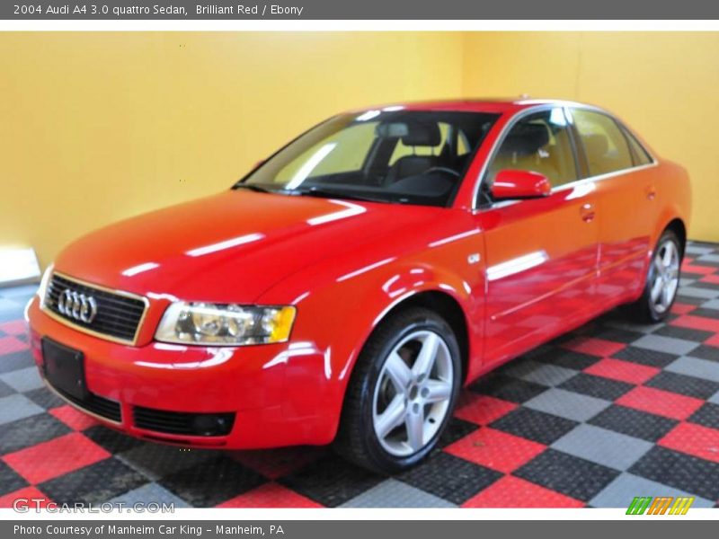 Brilliant Red / Ebony 2004 Audi A4 3.0 quattro Sedan