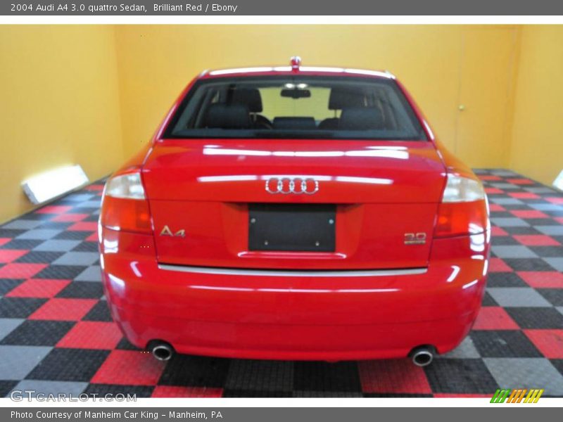 Brilliant Red / Ebony 2004 Audi A4 3.0 quattro Sedan