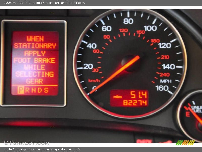 Brilliant Red / Ebony 2004 Audi A4 3.0 quattro Sedan