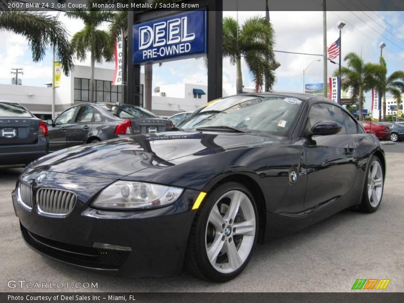Monaco Blue Metallic / Saddle Brown 2007 BMW Z4 3.0si Coupe