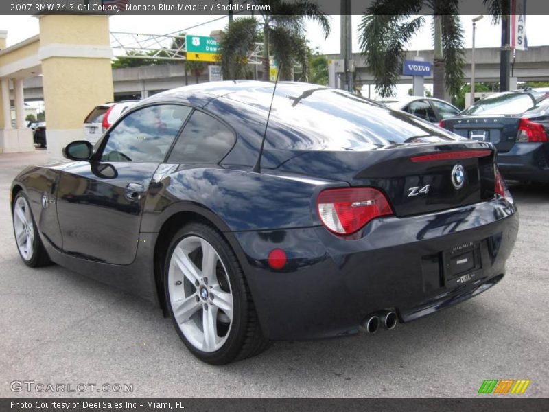 Monaco Blue Metallic / Saddle Brown 2007 BMW Z4 3.0si Coupe