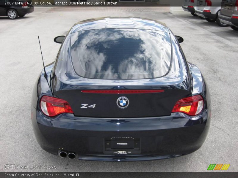 Monaco Blue Metallic / Saddle Brown 2007 BMW Z4 3.0si Coupe