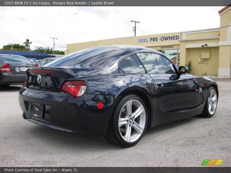 Monaco Blue Metallic / Saddle Brown 2007 BMW Z4 3.0si Coupe