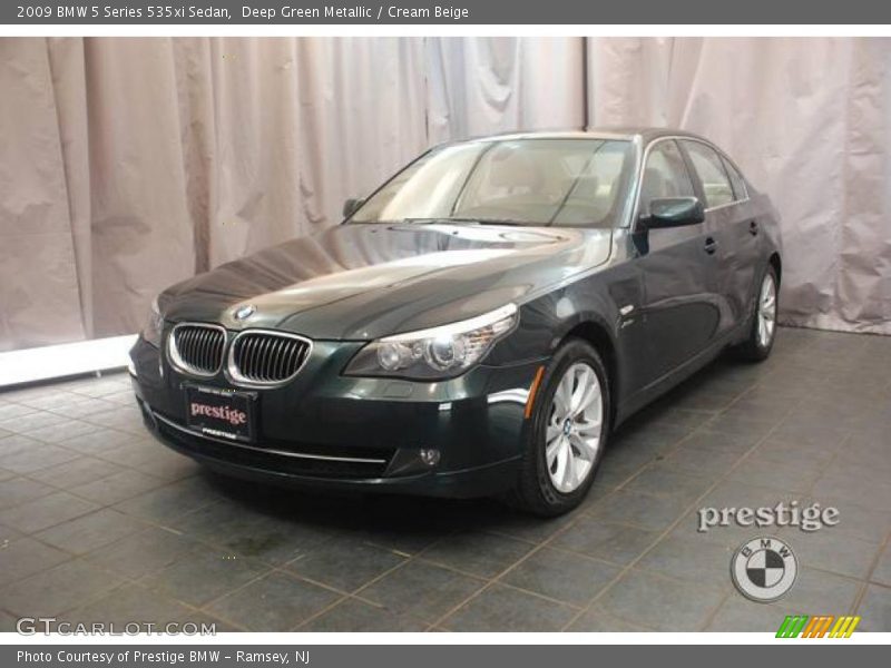 Deep Green Metallic / Cream Beige 2009 BMW 5 Series 535xi Sedan