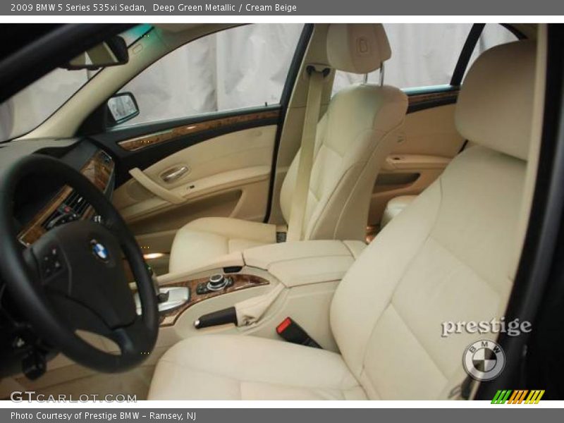 Deep Green Metallic / Cream Beige 2009 BMW 5 Series 535xi Sedan