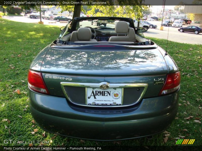 Onyx Green Pearl / Sandstone 2002 Chrysler Sebring LXi Convertible