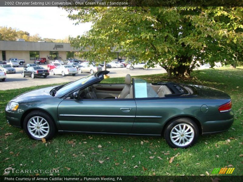 Onyx Green Pearl / Sandstone 2002 Chrysler Sebring LXi Convertible
