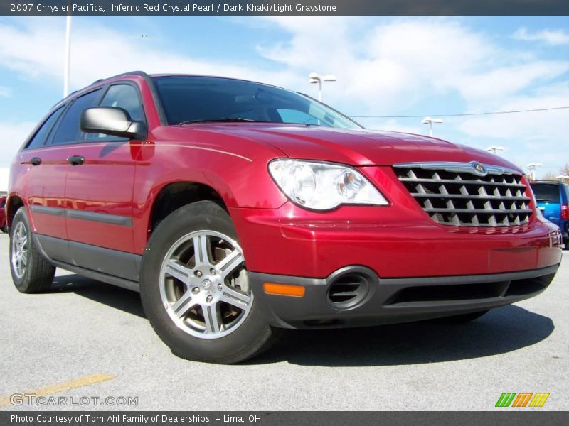 Inferno Red Crystal Pearl / Dark Khaki/Light Graystone 2007 Chrysler Pacifica