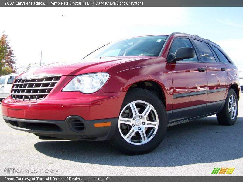 Inferno Red Crystal Pearl / Dark Khaki/Light Graystone 2007 Chrysler Pacifica