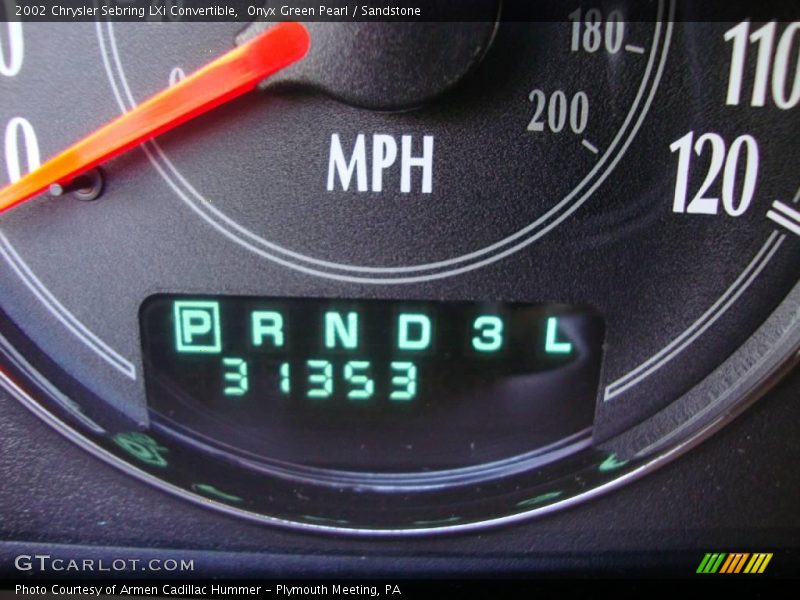 Onyx Green Pearl / Sandstone 2002 Chrysler Sebring LXi Convertible
