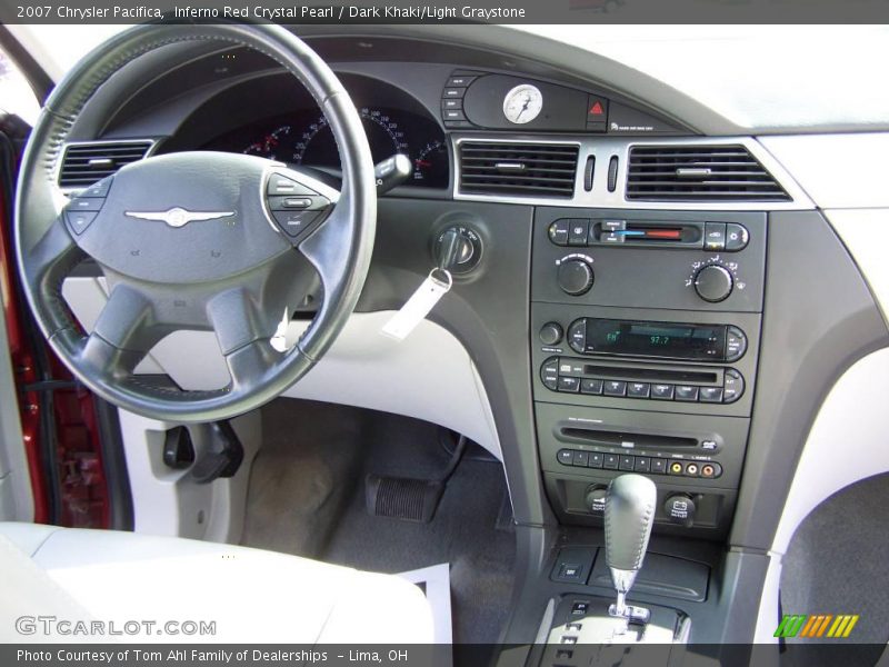 Inferno Red Crystal Pearl / Dark Khaki/Light Graystone 2007 Chrysler Pacifica