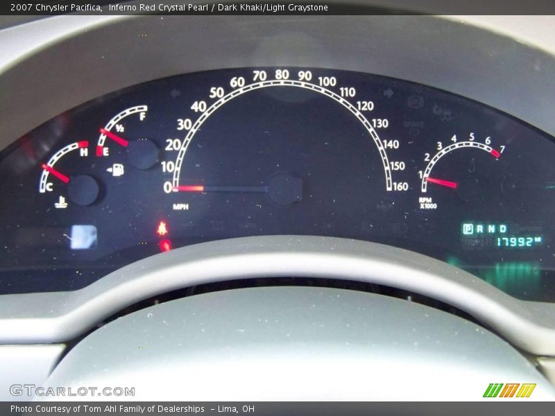 Inferno Red Crystal Pearl / Dark Khaki/Light Graystone 2007 Chrysler Pacifica