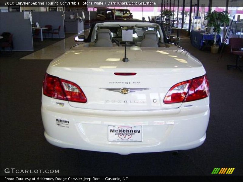 Stone White / Dark Khaki/Light Graystone 2010 Chrysler Sebring Touring Convertible