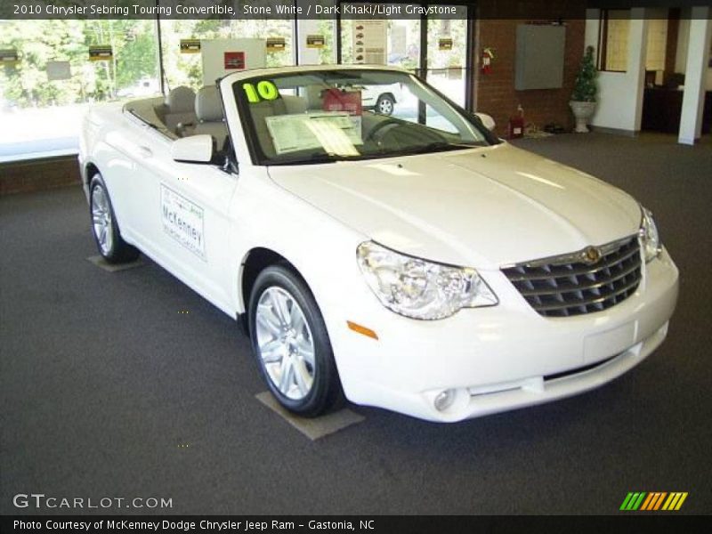 Stone White / Dark Khaki/Light Graystone 2010 Chrysler Sebring Touring Convertible