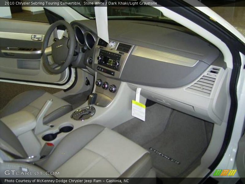 Stone White / Dark Khaki/Light Graystone 2010 Chrysler Sebring Touring Convertible