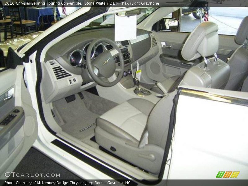 Stone White / Dark Khaki/Light Graystone 2010 Chrysler Sebring Touring Convertible