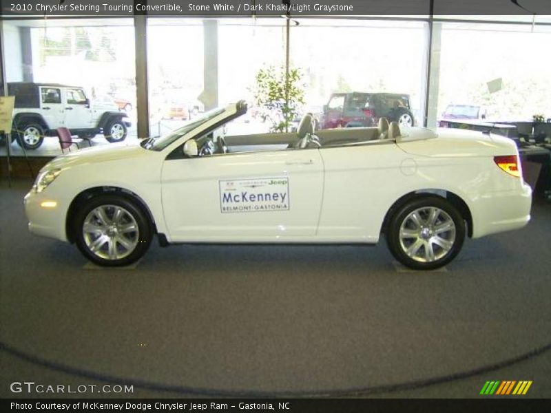 Stone White / Dark Khaki/Light Graystone 2010 Chrysler Sebring Touring Convertible