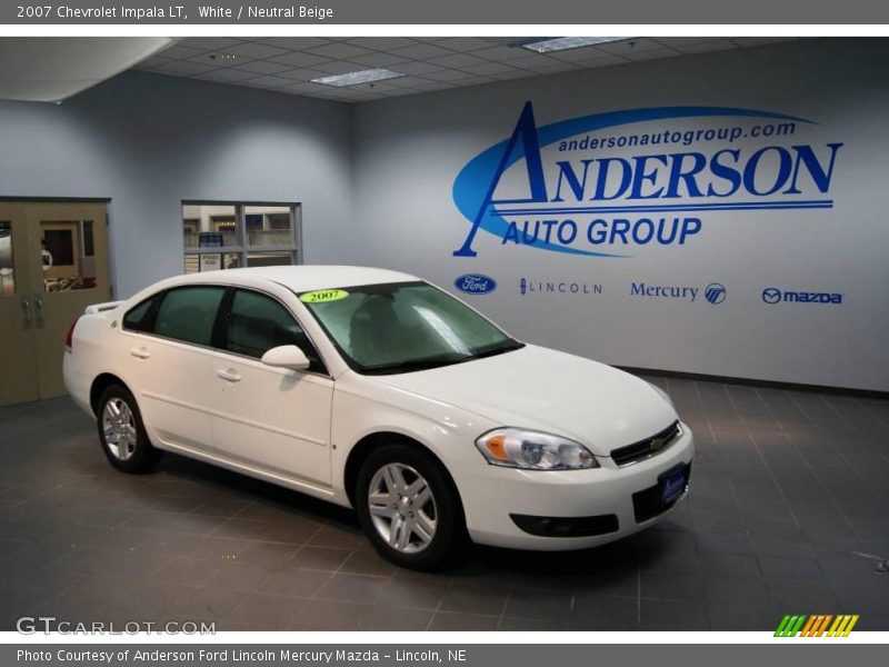 White / Neutral Beige 2007 Chevrolet Impala LT