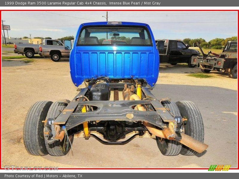 Intense Blue Pearl / Mist Gray 1999 Dodge Ram 3500 Laramie Regular Cab 4x4 Chassis