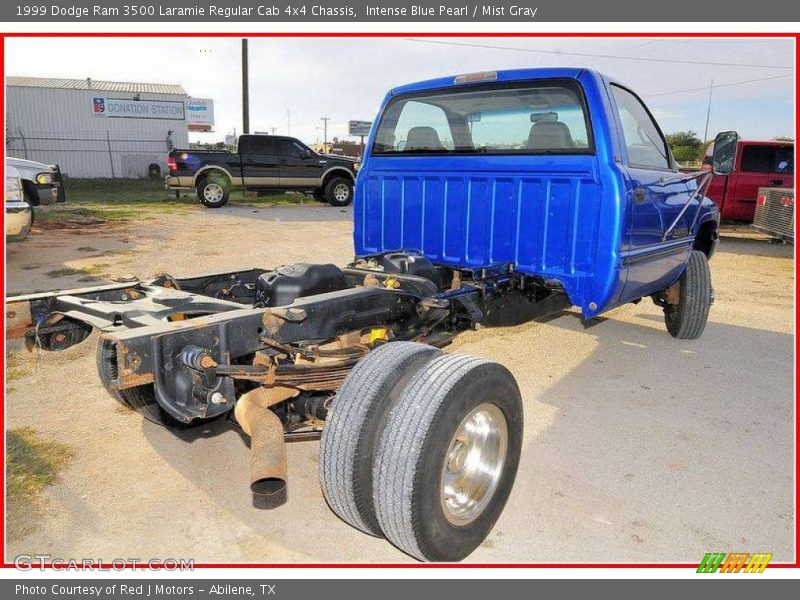 Intense Blue Pearl / Mist Gray 1999 Dodge Ram 3500 Laramie Regular Cab 4x4 Chassis