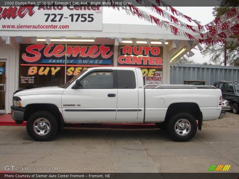 Bright White / Mist Gray 2000 Dodge Ram 1500 SLT Extended Cab 4x4