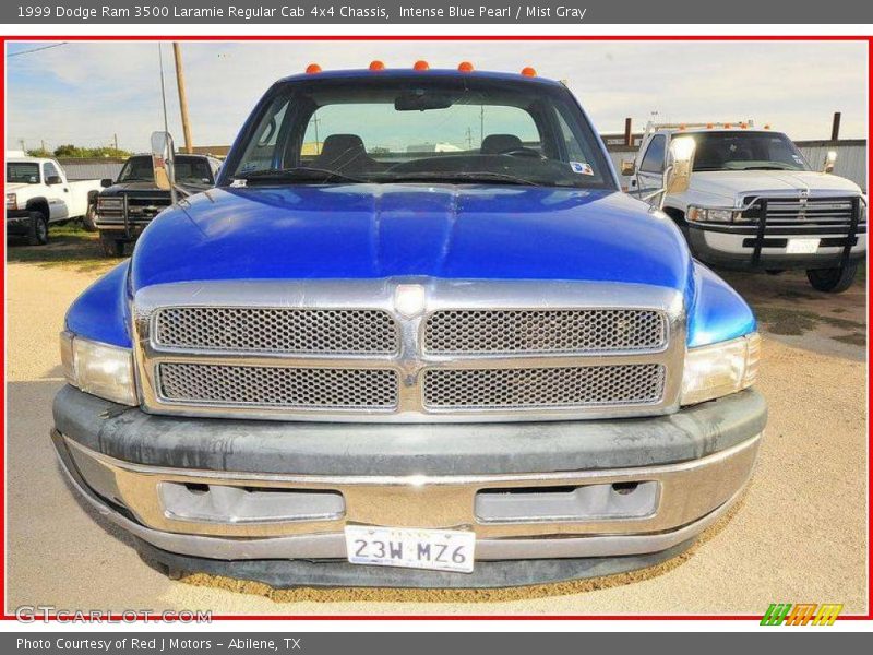 Intense Blue Pearl / Mist Gray 1999 Dodge Ram 3500 Laramie Regular Cab 4x4 Chassis