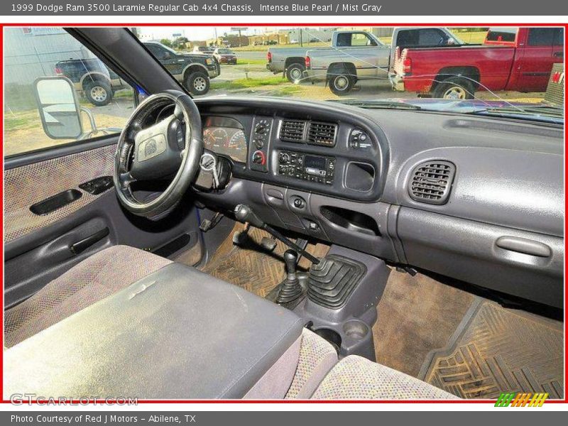Intense Blue Pearl / Mist Gray 1999 Dodge Ram 3500 Laramie Regular Cab 4x4 Chassis