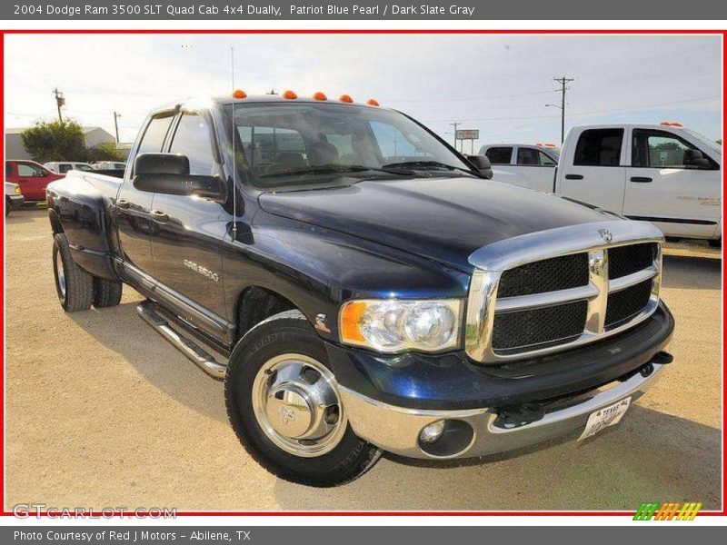 Patriot Blue Pearl / Dark Slate Gray 2004 Dodge Ram 3500 SLT Quad Cab 4x4 Dually