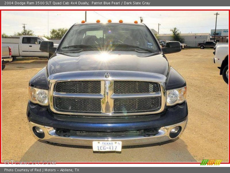 Patriot Blue Pearl / Dark Slate Gray 2004 Dodge Ram 3500 SLT Quad Cab 4x4 Dually