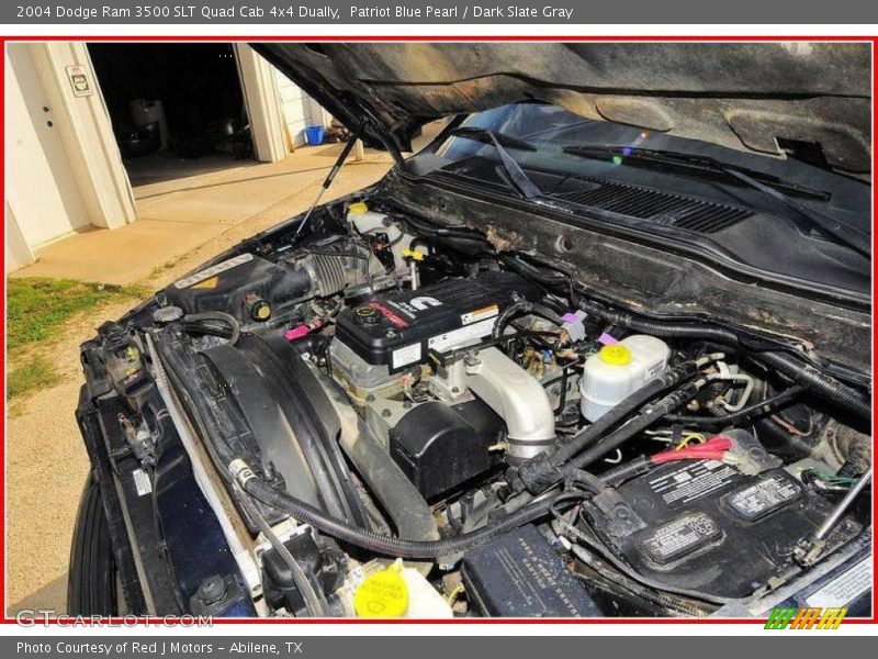 Patriot Blue Pearl / Dark Slate Gray 2004 Dodge Ram 3500 SLT Quad Cab 4x4 Dually