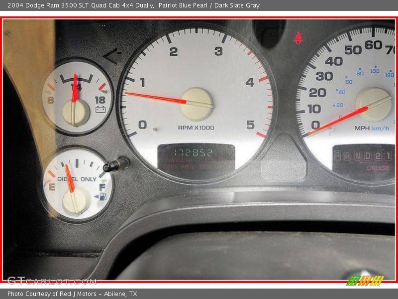 Patriot Blue Pearl / Dark Slate Gray 2004 Dodge Ram 3500 SLT Quad Cab 4x4 Dually