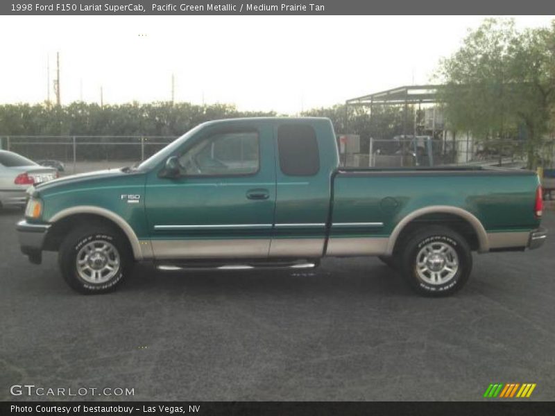 Pacific Green Metallic / Medium Prairie Tan 1998 Ford F150 Lariat SuperCab