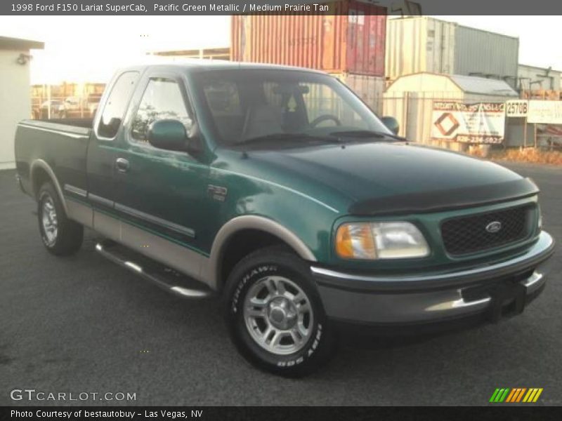 Pacific Green Metallic / Medium Prairie Tan 1998 Ford F150 Lariat SuperCab