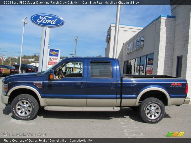 Dark Blue Pearl Metallic / Chaparral Brown 2008 Ford F350 Super Duty King Ranch Crew Cab 4x4