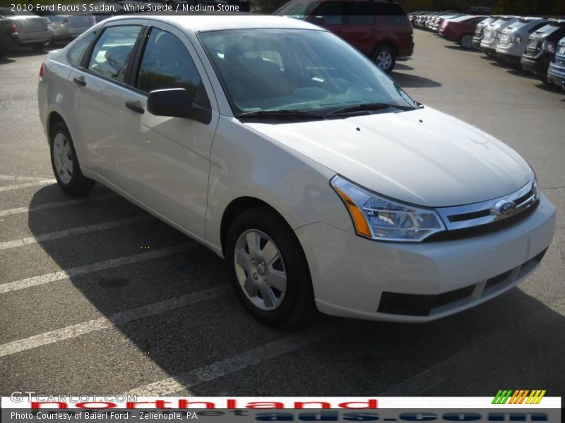 White Suede / Medium Stone 2010 Ford Focus S Sedan