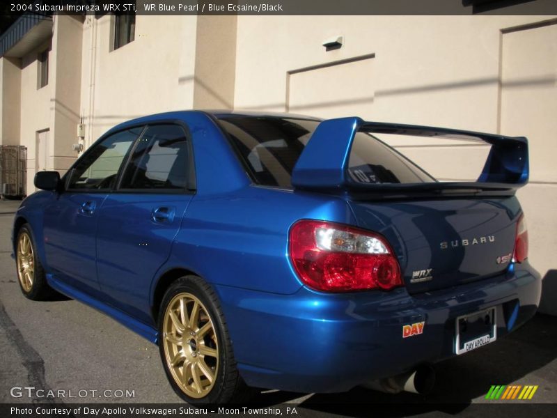 WR Blue Pearl / Blue Ecsaine/Black 2004 Subaru Impreza WRX STi