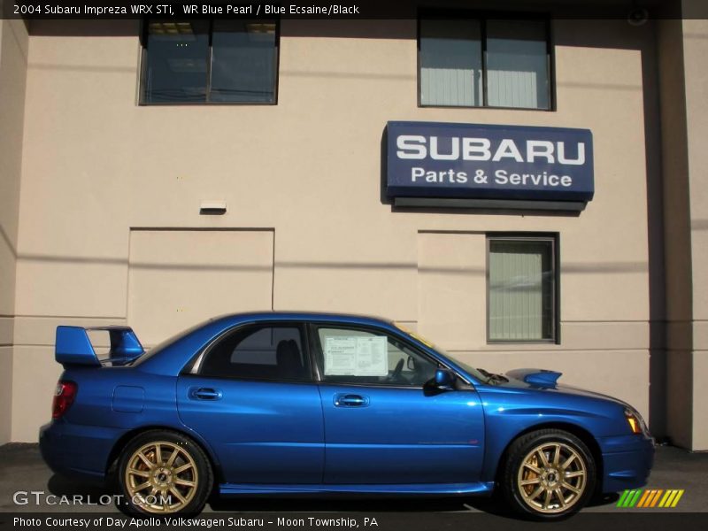 WR Blue Pearl / Blue Ecsaine/Black 2004 Subaru Impreza WRX STi