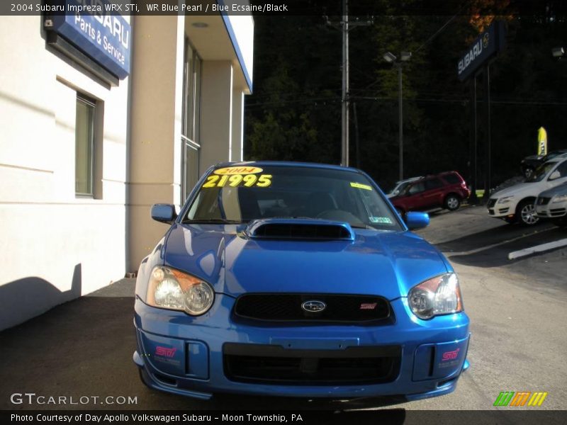 WR Blue Pearl / Blue Ecsaine/Black 2004 Subaru Impreza WRX STi