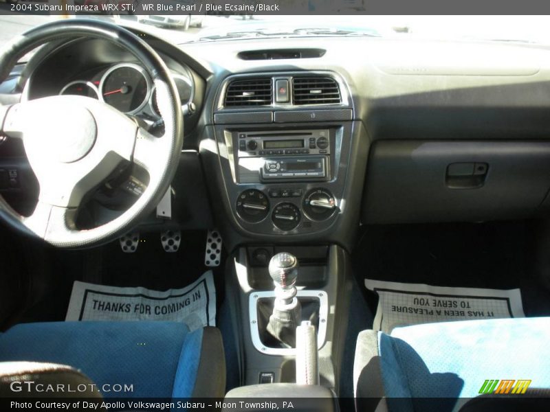 WR Blue Pearl / Blue Ecsaine/Black 2004 Subaru Impreza WRX STi