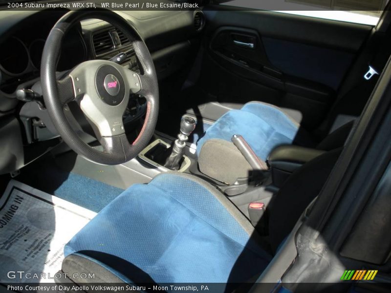WR Blue Pearl / Blue Ecsaine/Black 2004 Subaru Impreza WRX STi