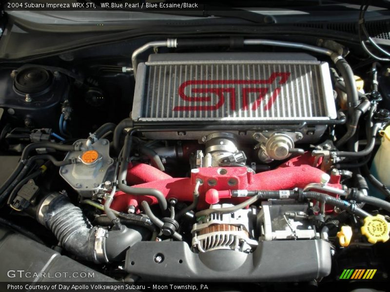 WR Blue Pearl / Blue Ecsaine/Black 2004 Subaru Impreza WRX STi