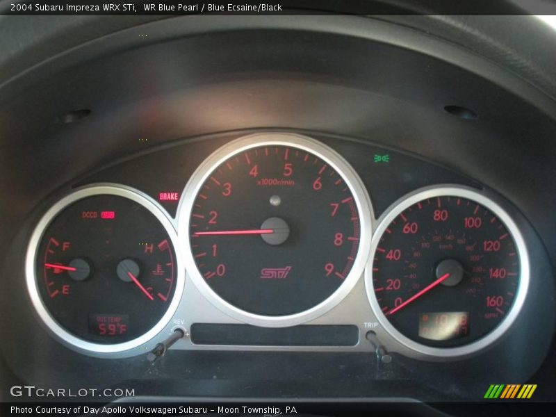 WR Blue Pearl / Blue Ecsaine/Black 2004 Subaru Impreza WRX STi